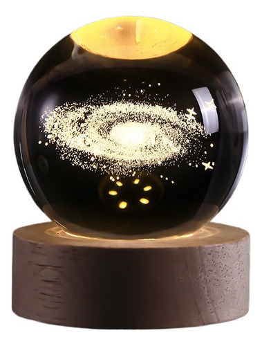 Lámpara De Cristal Con Luz Nocturna 3d Esfera Del Planeta