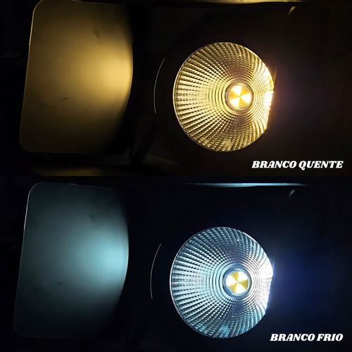 2 Refletor Led Cob 200w Com Bandoor Dmx Branco Frio E Quente