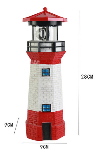 Faro Solar De Jardín Con Luz Giratoria Para Exteriores