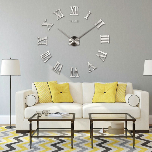 Reloj De Pared 3d Grande Moderno De Cuarzo Y Aluminio Savefree