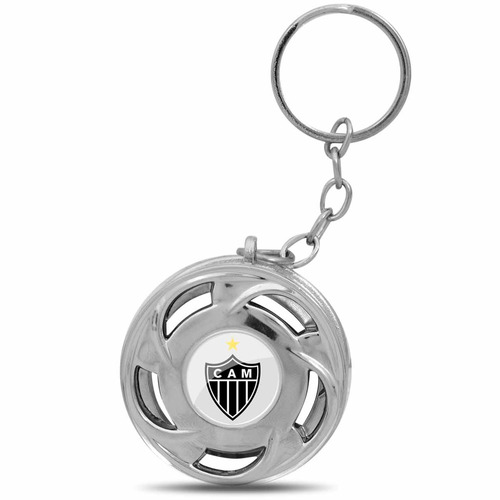 Chaveiro Roda Orbital Cromado Com Emblema Atlético Mineiro
