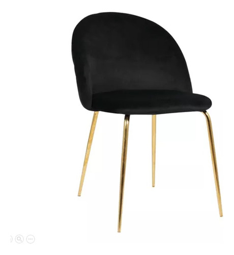 Silla Terciopelo Gold Para Living O Comedor Patas Doradas