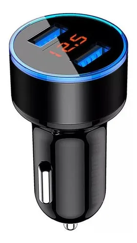 Carregador Veicular Turbo Power 2 Portas Led Digital