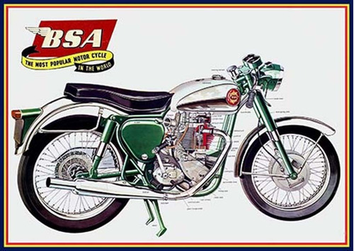 11- Placa Decorativa Moto Motorcycle Bsa