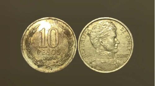 Moneda 10 Pesos Chile 2008