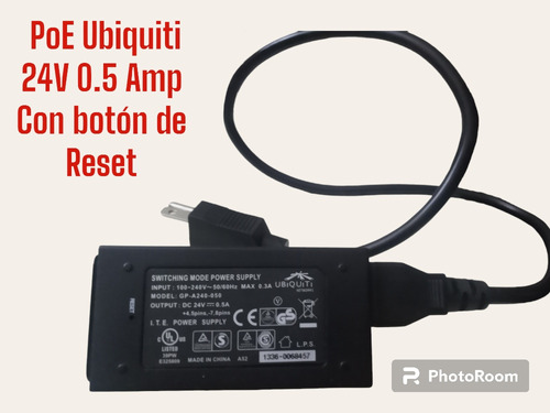 Poe Ubiquiti 24v 0.5 Amp Con Botón Reset, Usado En Buenas Co