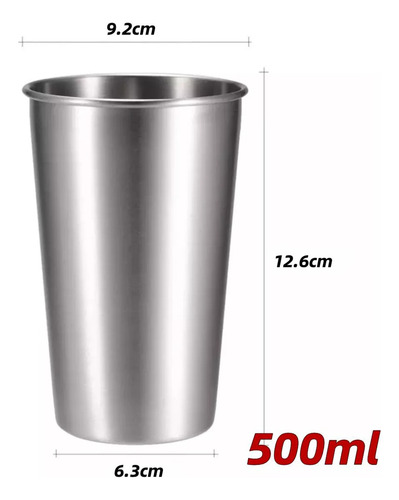5 Uds Vasos De Acero Inoxidable Para Cerveza 500ml Bextsrack