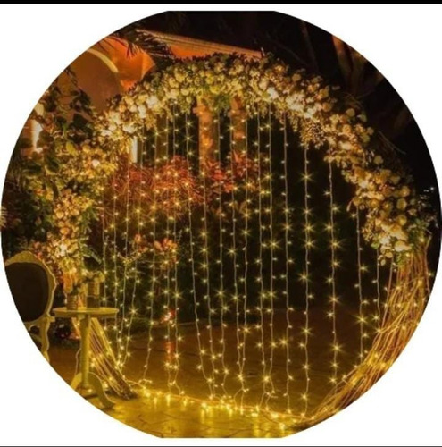Imagen 2 de 8 de Cortina Luces Led 2x2 Mt Calida/fria Lluvia 11tiras Unibles