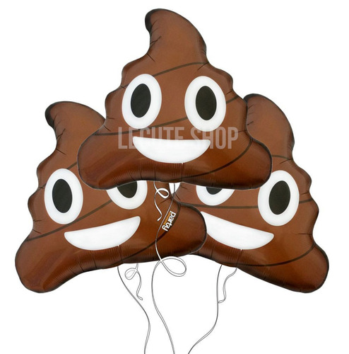 4 Globos Popó Emoji Poop Gigante 37 Cm  Fiesta Regalo Broma 