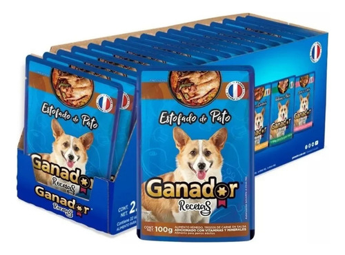 Ganador Raza Pequeña 20 Kg + Sobre Estofado Pato 100 G 22 Pz