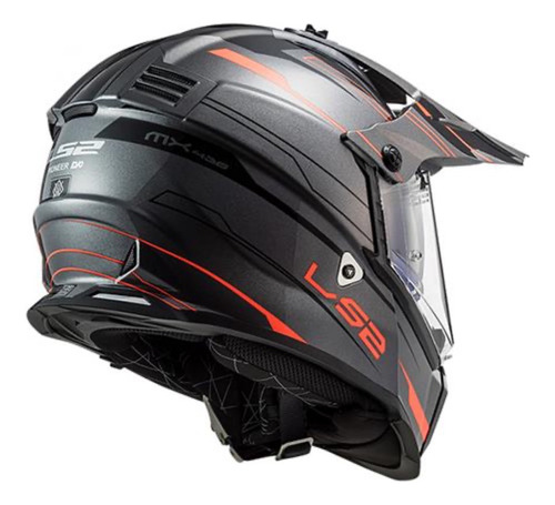 Casco Cross City Ls2 Pioneer Evo Knight Titanium/nja Fluo Gris Knight L