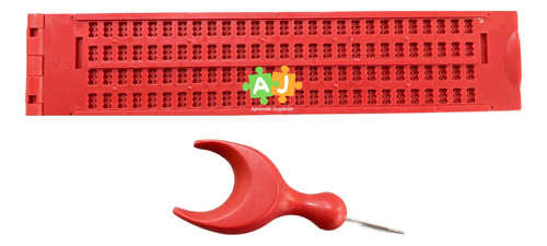 Regleta Braille 4x27 Con Punzón / Plástico / Varios Colores