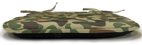 Juego De 2 Cojines De Asiento Camuflaje 40x40 Cm Verde Marró