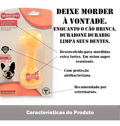 Brinquedo Mordedor Em Nylon Osso Durabig Durabone Mordida Extraforte Até15kg