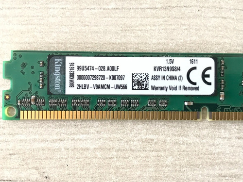 Imagem 2 de 3 de Memória Kingston 4gb Ddr3 1333mhz - Kvr13n9s8/4.