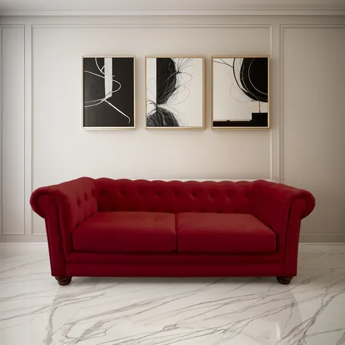 Sofa Florencia 3 Cuerpos Tela Velvet - Latam Home