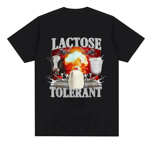 Camiseta De Algodón Con Estampado Gráfico Lactose Tolerant