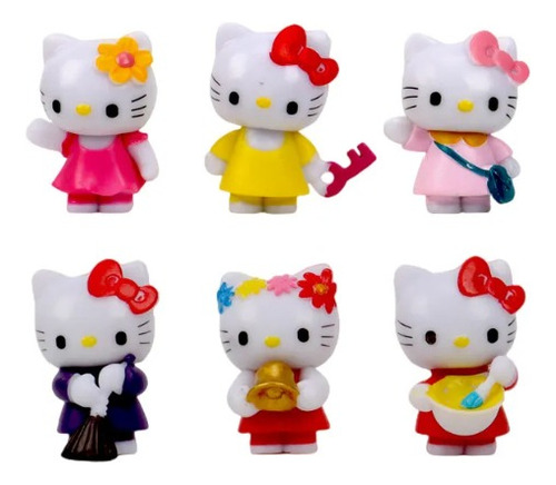 Miniaturas - Hello Kitty - 6 Peças - Kit Sortido