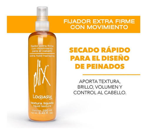 Fijador Para Peinar Planchar Cabello Extra Firme Plix Loquay