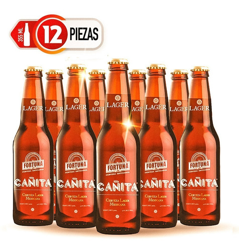 12 Pack Cerveza Fortuna Cañita 355ml C/u