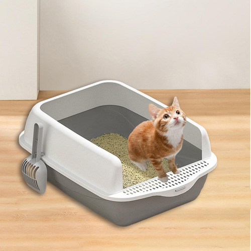 Bandeja De Arena Para Gatos Suministros De Tocador Para Gris