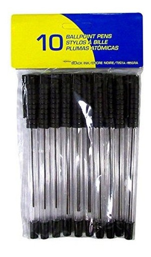 Bolígrafo - Set Of Black Ink Ballpoint Pens - (1 Set Of 10 P
