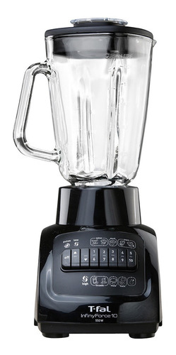 Licuadora T-fal InfinyForce LN8008MX 1.25 L negra con vaso de vidrio