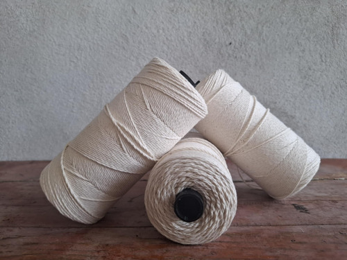 Hilo Algodon Para Tejer Hamaca Artesanias Calibre 9 3 Piezas Natural