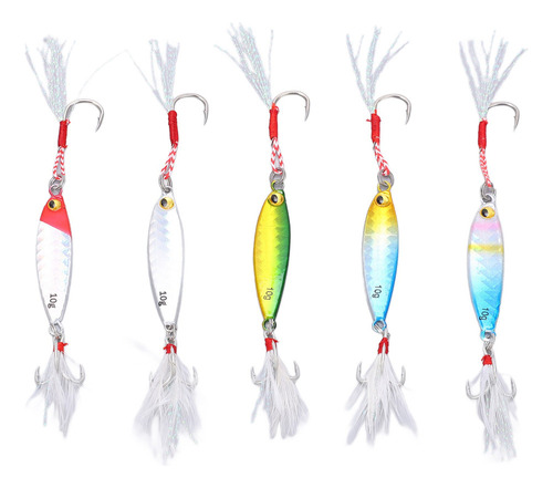 Señuelo De Pesca Con Plantilla De 5 Piezas 10 G De Metal