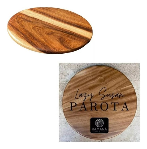 Tabla Lazy Susan Giratoria Madera Parota P/mesa 90cm Kamaná