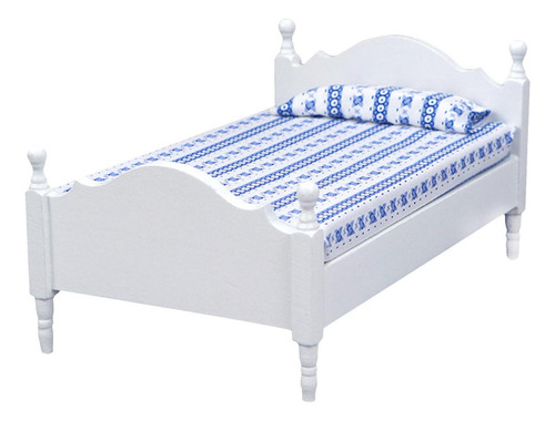 Cama En Miniatura A Escala 1/12, Muebles De Casa De