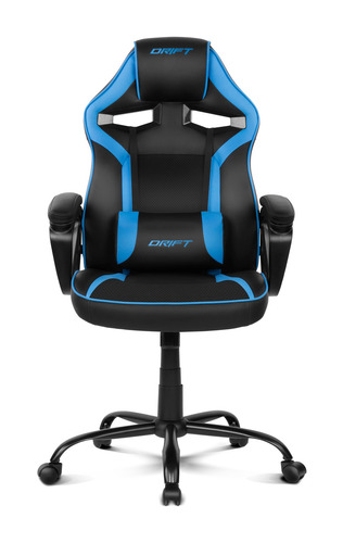 Imagen 2 de 5 de Silla de escritorio Drift DR50 gamer negra y azul con tapizado de cuero sintético