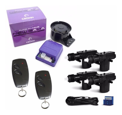 Alarme Automotivo Cronn Gama C/kit Trava 4 Portas+2controles