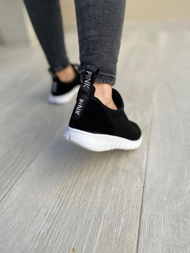 Imagen 3 de 7 de Zapatillas Urbanas Mujer Elastico Tela Livianas Confort