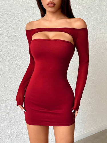 Shein Vestido Sexy Mujer Importado Elegante Fiesta Strapless