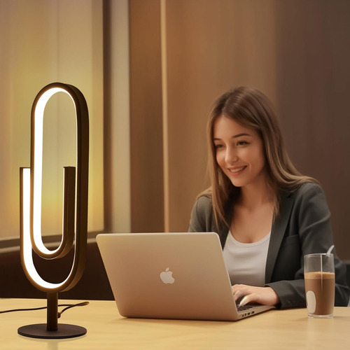 Lámpara De Mesa Led, Moderna Lámpara De Noche Regulable Cont