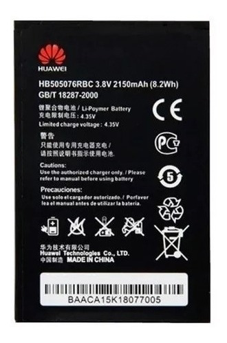 Bateria Pila Huawei  Y600 Hb505076rbc