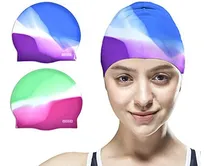 Comprar Vsidea Gorros De Natación De Silicona, Paquete De 2 Gorros D