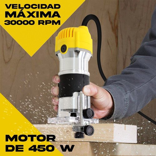 Router Madera Recortadora + 12 Brocas 110 V 450 W Rebajadora