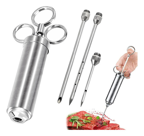 Jeringa Inyector Gastronomica Adobo Marinar Carne Acero Inox