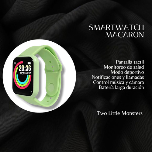 Reloj Macaron Smartwatch Deportivo 100mm Plástico Blanco Mesh Verde Lima Verde Lima