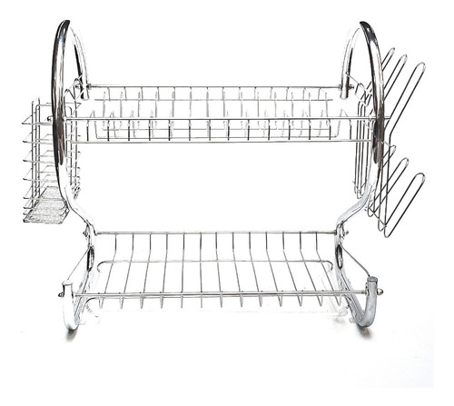 Imagen 2 de 5 de Secaplatos Escurridor Cromado Premium C/ Bandeja - Hot Sale