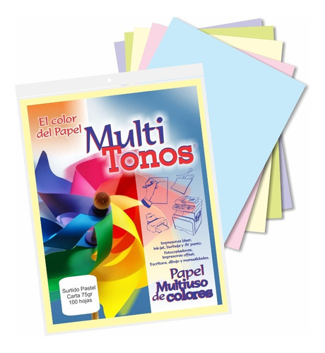 Papel Tonos-ultra Carta Surtido Pastel * 100 Hjs