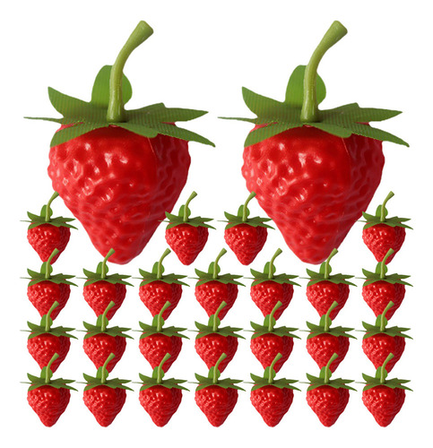 Nuevo Fresas Realistas Simuladas Con Fresa, 40 Unidades