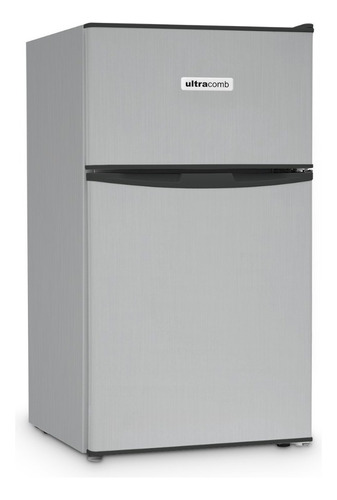 Heladera minibar Ultracomb Hogar UTC-93 gris plata con freezer 88L 220V