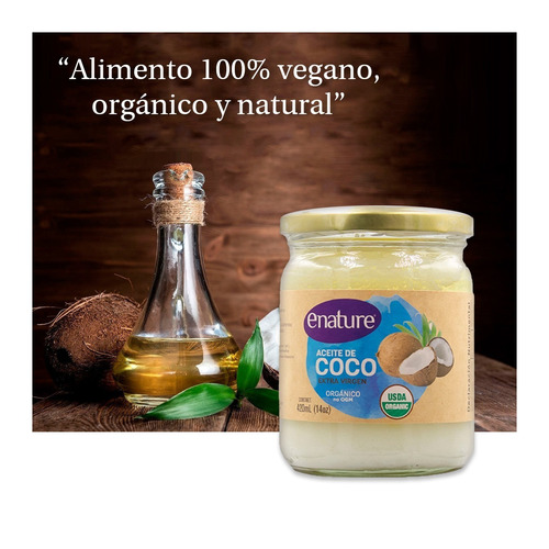 Aceite De Coco Extra Virgen Enature En Frasco 420 Ml