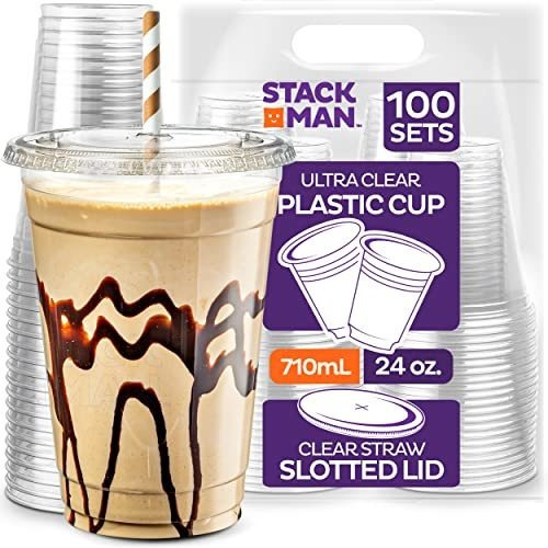 Stack Man 100 Juegos 24 Onzas Vasos De Plástico Transparente