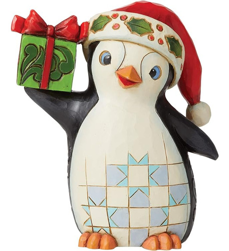 Jim Shore Heartwood Creek Figura De Pingüino Navideño Waddle
