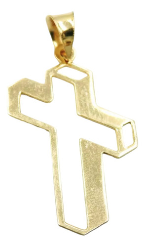 Cruz Crucifijo En Oro Solido 10k Dije Grande Liso, Católico 