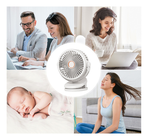 Mini Ventilador Usb Silencioso: 10000mah, Clip, Escritorio,